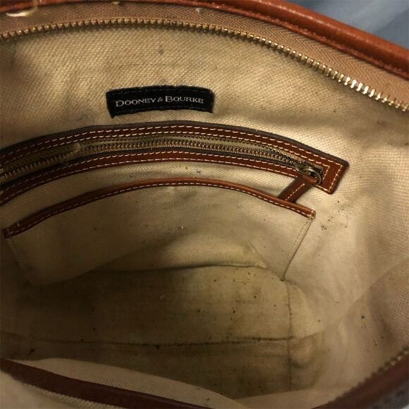 Dooney & Bourke Women's Caramel Pebble Grain Zip Sac Shoulder Bag - Picture 3 of 4